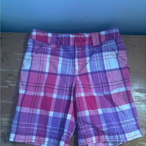 Cherokee girls Plaid Shorts in Pink and Purple size 6 EUC